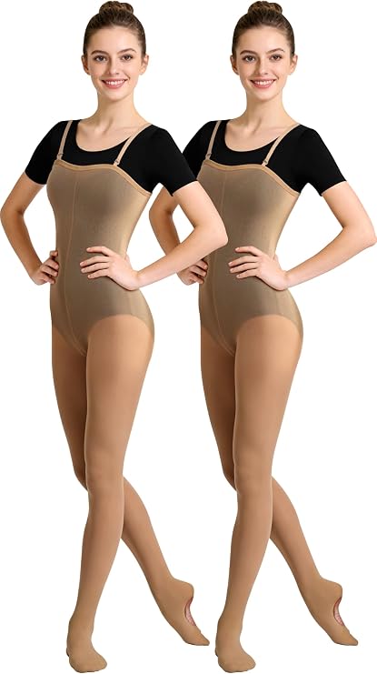 2Pcs Women's Full Body Convertible Dance Tights