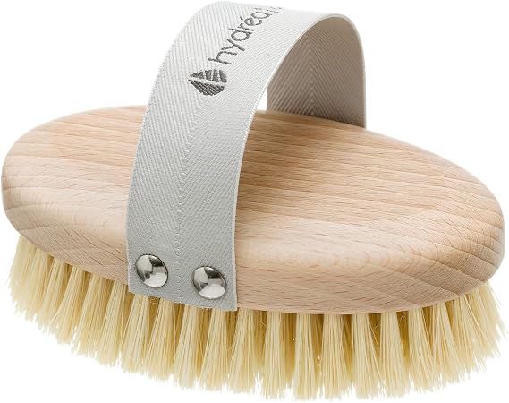 Hydrea London Dry Brushing Body Brush with Cactus Bristle - Cellulite Remover, Vegan Best Dry Brush for Flawless Skin, Helps Improve Lymphatic Drainage - FSC Certified Beechwood.