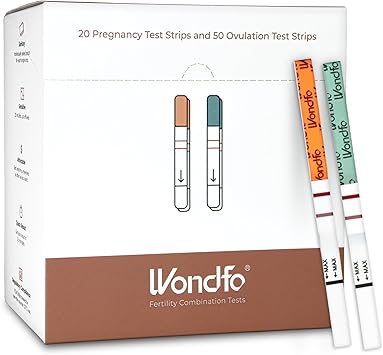 Wondfo 50 Ovulation Test Strips and 20 Pregnancy Test Strips Kit - Rapid Test Detection for Home Self-Checking 50 LH + 20 HCG