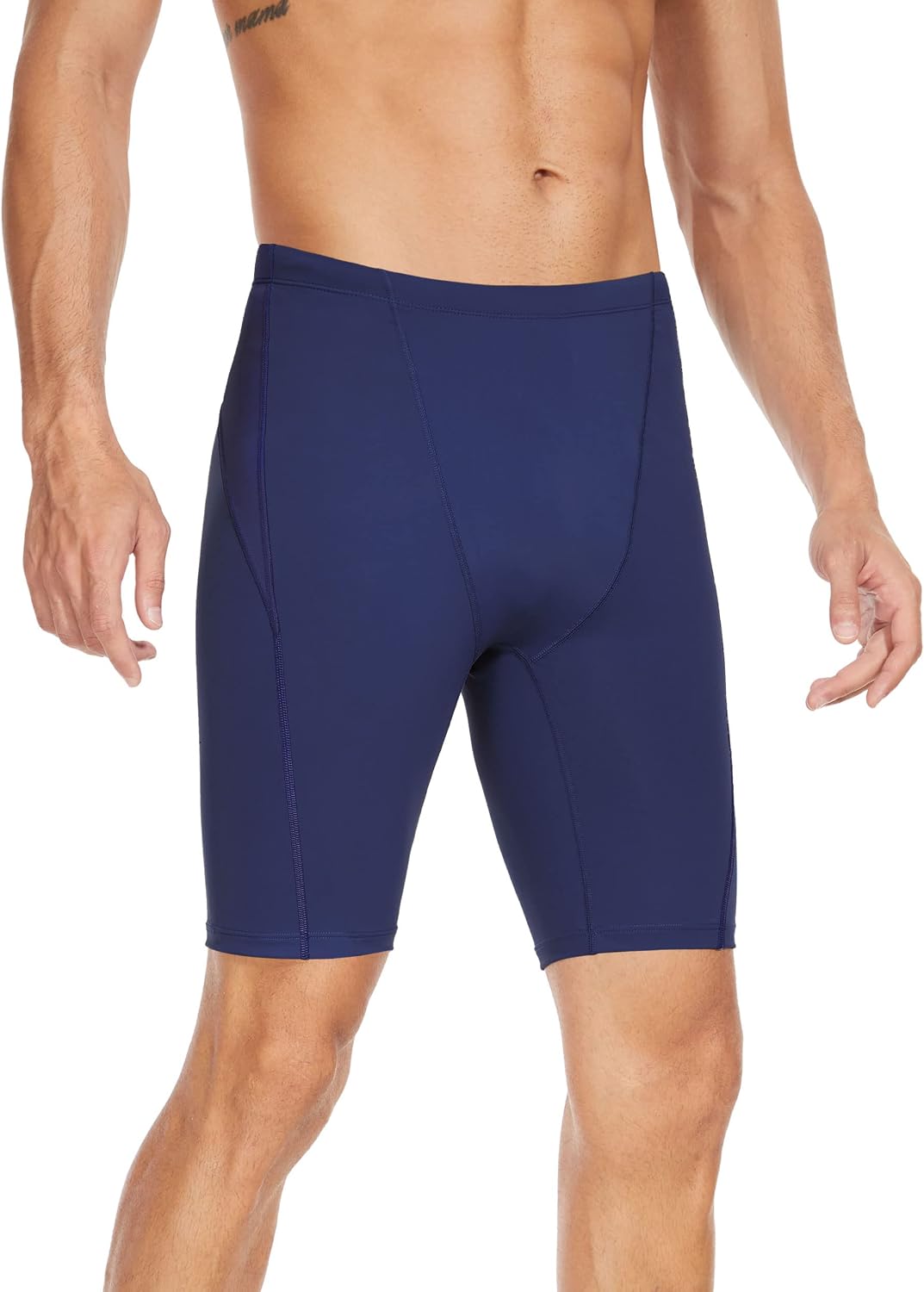 Mens Swim Jammers Competitive Athletic Swim Team Suit Training Endurance Racing Quick Dry Swimming Shorts UPF 50