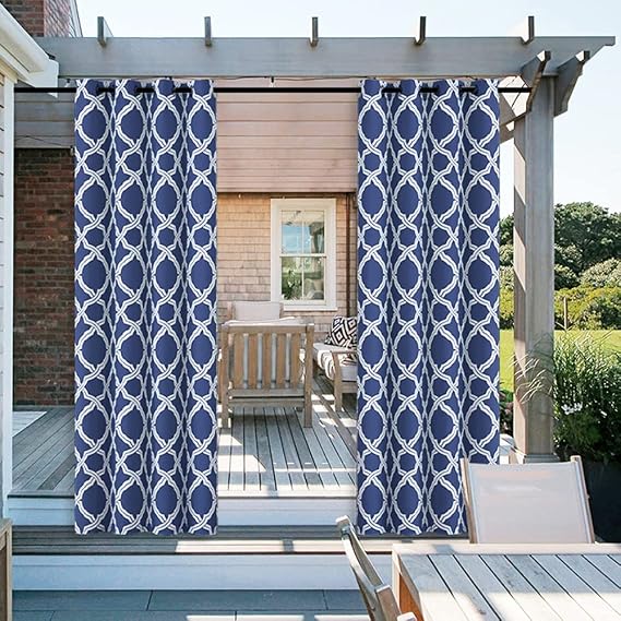 YIHANGG Blackout Outdoor Curtain - Gazebo Curtain Panel with Stainless Eyelets Garden Decorative Waterproof Curtain for Privacy Protected, 1