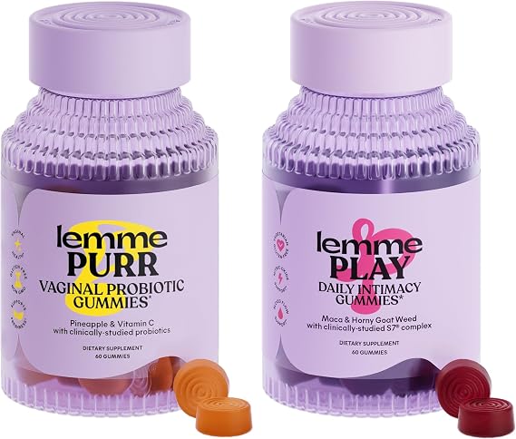 Lemme Purr & Play Bundle - Daily Intimacy Gummies and Vaginal Probiotic Gummies for Women (60ct Each)