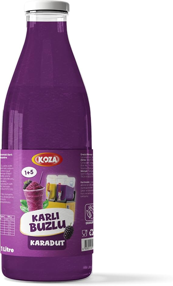 Koza Karlı Buzlu Karadut Aromalı Sıvı Konsantre, 1 Litre