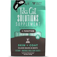 Tiki Cat Solutions Supplements, Skin & Coat, 5.6 oz (20/.28 oz Sachets) (8 Count)