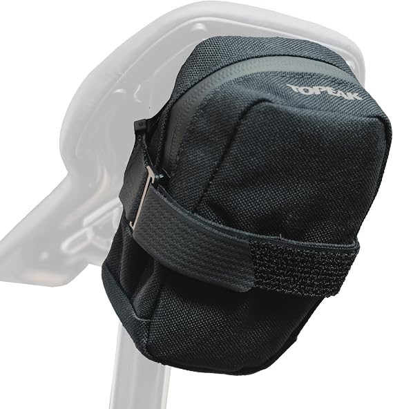 Topeak Elementa Seatbag, Black, M Compact 0.5 L Under-Saddle Bike Bag with Anti-Slip Fabric, Hook-and-Loop Fastening, and 1000D Polyester Build for Inner Tube, Tire Levers, Mini Tool Storage