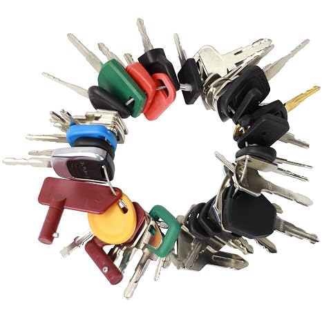 48 PCS Heavy Equipment Key Set Equipment Machine Keys Set for Cater-Pillar Ca-se J-D HYS-TER Komat-su Kubo-ta Yan-mar Dae-woo Take-uchi Forrd New Holl-and Vol-vo JL-G JC-B Toyo-ta