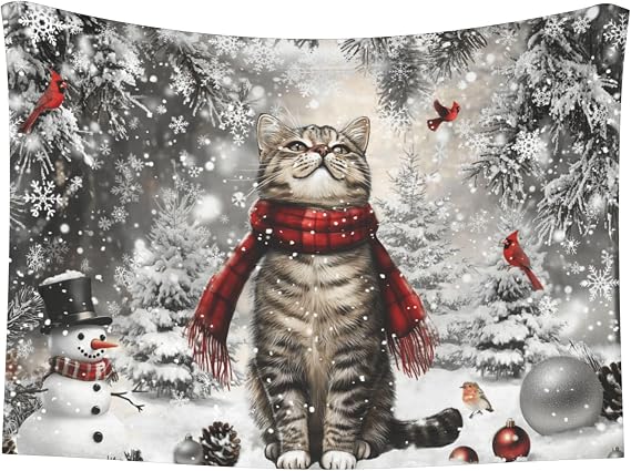 Cute Cat Throw Blanket - Winter Blanket for Cats Dogs Pet Kitten Blankets 23x16 Home Decor for Couch Sofa Bed