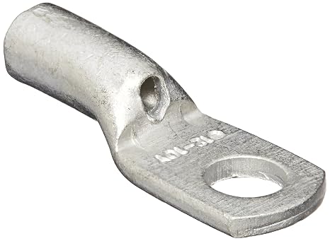 Burndy YAV10-BOX One Hole Hylug Code Conductor Standard Barrel Copper Compression Terminal, #14-#10, Str, #12-#10, Sol Conductor, 8-10 Stud Hole Size, 0.38" Tongue Width, 1.02" Length (Pack of 50)