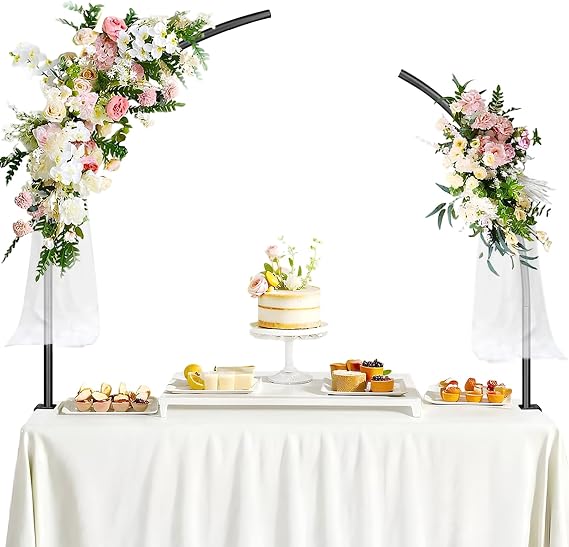 Metal Over The Table Rod Stand with Clamps, 5.3Ft & 4.7Ft Half Arch