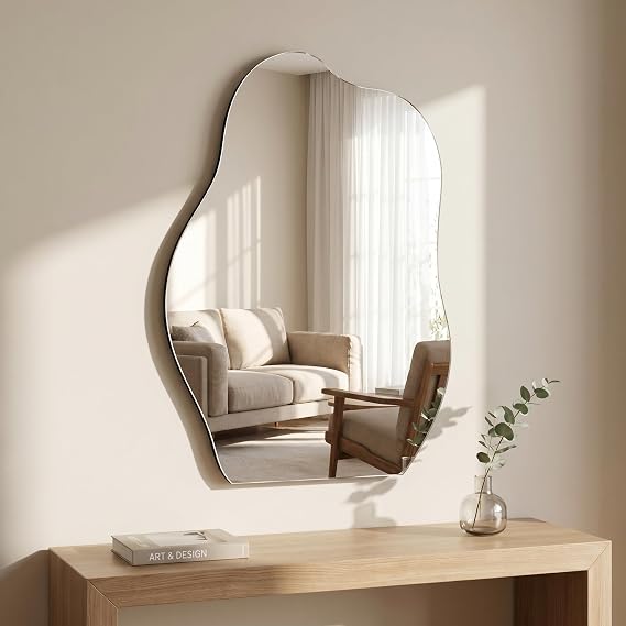 HARRITPURE Irregular Wall Mirror, 20"x28" Bathroom Mirror for Over Sink