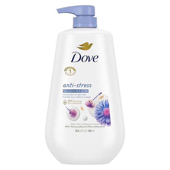 Dove 24hr Anti-Stress Lotion Body Wash, Blue Chamomile & Oat Milk 30.6 oz