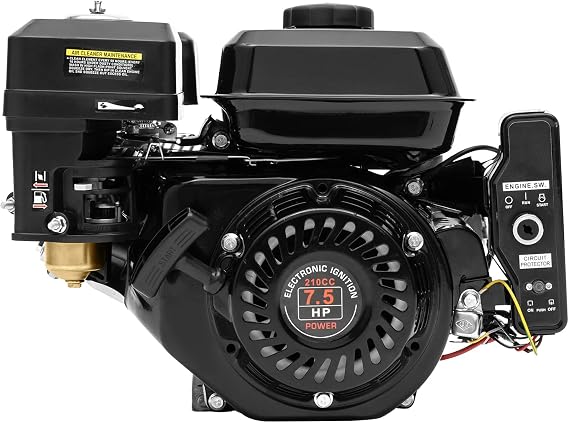 Gasoline Engine,210cc 4-Stroke 7.5 HP Electric Start Horizontal Engine Go Kart Gas Engine Motor Used for Compressor Ripper, Lawn Mower