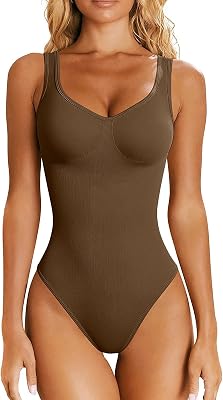 Womens Sexy Body Suits Fashion Tight Fitting Round Neck Corset Shapewear Jumpsuit Yoga Seamless Sculpting