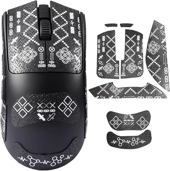 immoenuc Mouse Grip Tape Stickers for Razer Viper V4 / V3 Pro Mouse Anti Slip Skin Self-Adhesive,Pre-Cut,Sweat-Resistant Game Mouse Accessories Compatible with Viper V3 Pro SE(Printing Pattern)