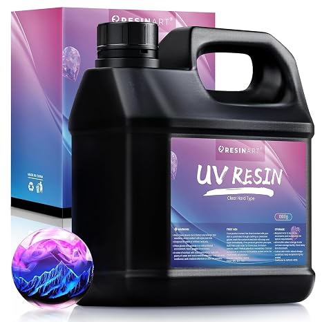 UV Resin 1000g, Crystal Clear Anti-Yellowing Hard Resin for DIY Crafts | Ultra Crystal Clear UV Resin with Low Odor Formula, Durable Hard Finish and Easy Flow for Jewelry Making & DIY Crafts