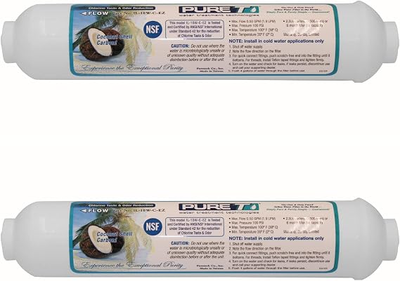 PureT Inline GAC Post-Carbon Filter, 10"x2", 1/4" EZ Connect