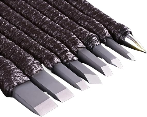 Wood Carving Kit 8pcs/10pcs Stone Wood Carving Tool Kit, Wood Chisels Set Stone Carving Tool Tungsten Steel Carving Kit For Woodworking With Bag(8pcs)