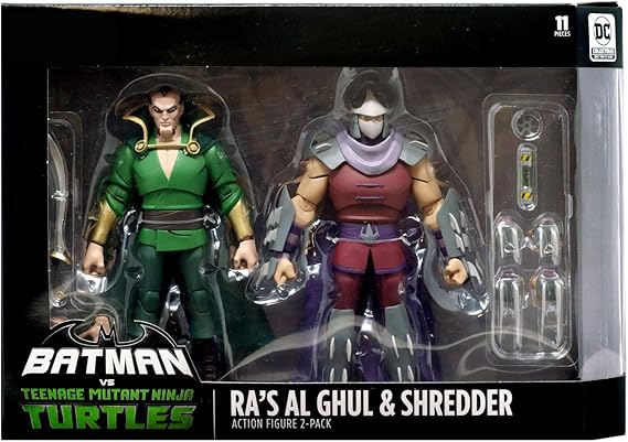 DC Collectibles Batman Vs Teenage Mutant Ninja Turtles - Ras Al Ghul & Shredder Figure 2 Pack Exclusive