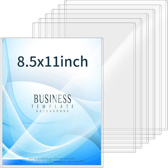 7 Pcs 8.5 x 11 Rigid Print Protectors, Hard Clear Plastic Sleeves for Paper, Heavy Duty Waterproof Photo Sheet Protectors for Birth Certificate, Document Holder, Poster