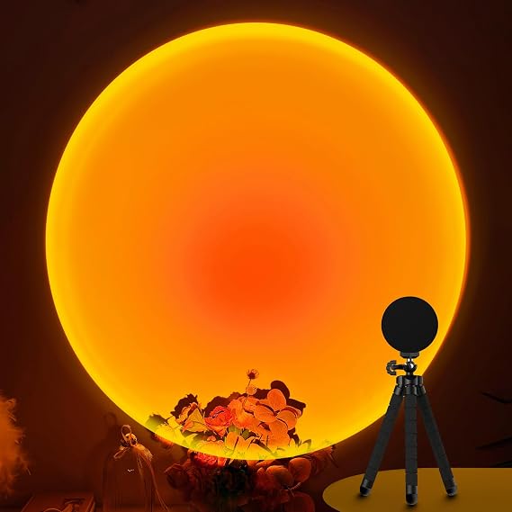 XEBKOR Sunset Lamp Projector,360 Degree Rotation Sun Lamp Led Night Light