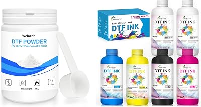20% Discount on Welacer 1100g White DTF Powder and 500ml x6 DTF Ink