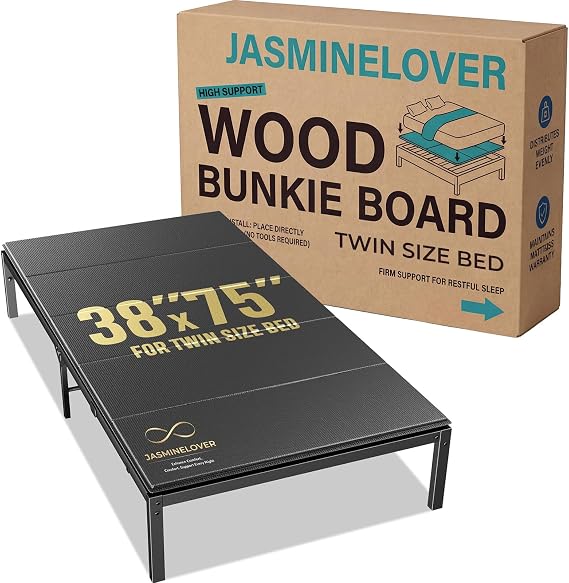 Bunkie Board Twin 38x75 Heavy-Duty Reinforced Wood Base for Under Mattress