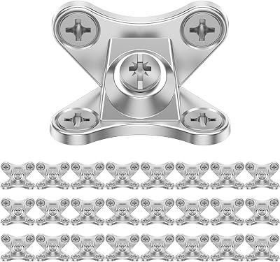 24Pcs Butterfly Corner Bracket Detachable Butterfly Corner Brace Alloy Right Angle L Bracket with Screws Butterfly Shape Corner Fastener Butterfly Support Connector Bracket for Cabinet