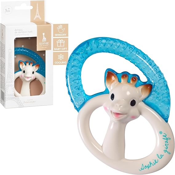 Sophie la girafe Cooling Teething Ring, Refrigerated Baby Teether Toy for Soothing Gums, Easy to Hold Design for Teething Relief