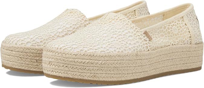 TOMS Women's Valencia Platform Espadrille, Textile Upper, OrthoLite Insole | Casual Shoes