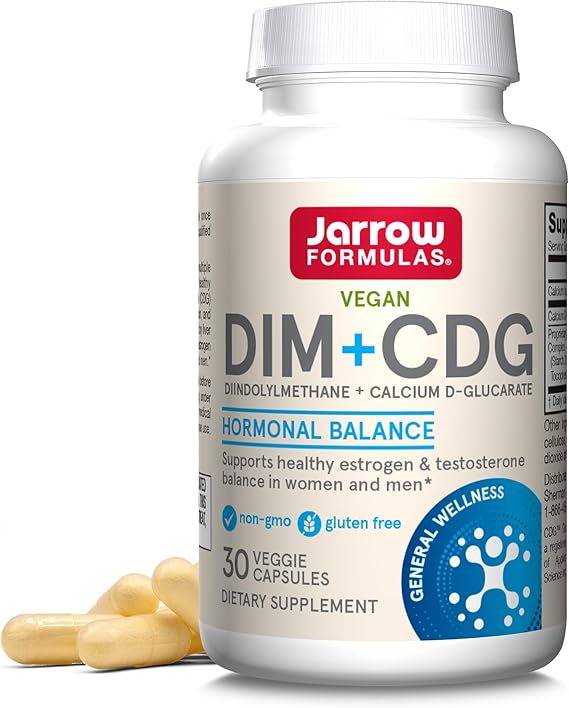 Jarrow Formulas - DIM plus CDG Veggie Capsules - 30 Count - DIM Supplement for Hormone Balance - Non-GMO, Gluten-Free