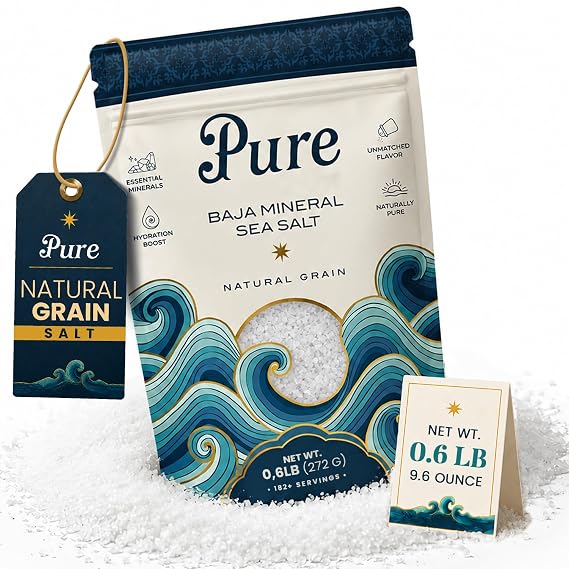 Pure Sea Salt, Baja Mineral Natural Grain Unrefined Salt, 0.6 lb