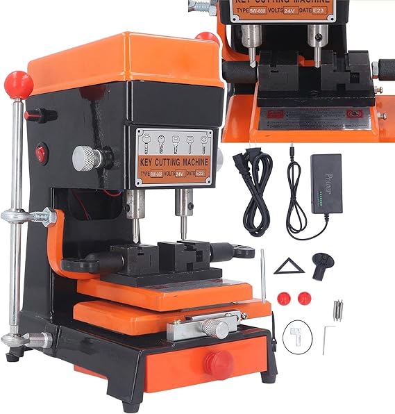Key Cutting Machine - Vertical Copy Duplicator with 5 Duplicating Types, Professional Key Cutting Solution, Easy to Operate for Precision Key Duplication