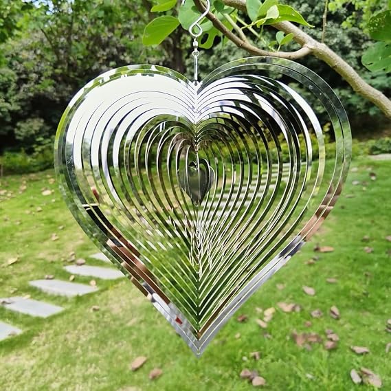 Wind Spinner Outdoor Yard Spinner - Metal Hanging Garden Wind Spinners Outdoor Clearance, Spiral Crystal Wind Spinners, Wind Chimes for Outside, (10 inch)