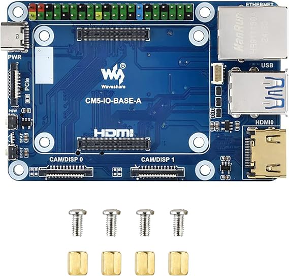 Fits Raspberry Pi CM5 Mini Base Board (A) - Compact CM5 IO Board for Raspberry Pi Compute Module 5/CM5 Lite, Credit Card-Sized Design with GPIO, HDMI, USB, M.2 & Fan Connector