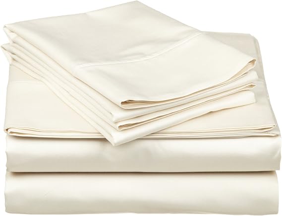 Egyptian Cotton Queen Sleeper Sofa Bed Sheet Set 62"x74"x6" Ivory Solid