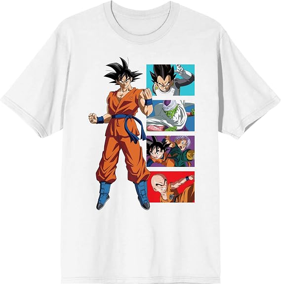 Dragon Ball Super Goku Character Panels Men's Black T-Shirt
