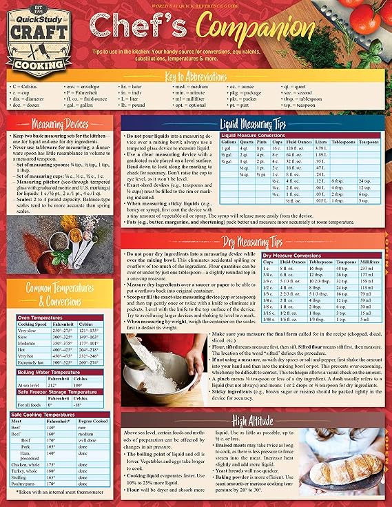 Chef's Companion: a QuickStudy Laminated Reference Guide (Quickstudy Reference Guide)