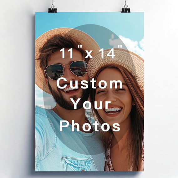 Custom Posters Print, Upload Your Images/Photos - Personalized Pictures Customized Photo (11L x 14W)