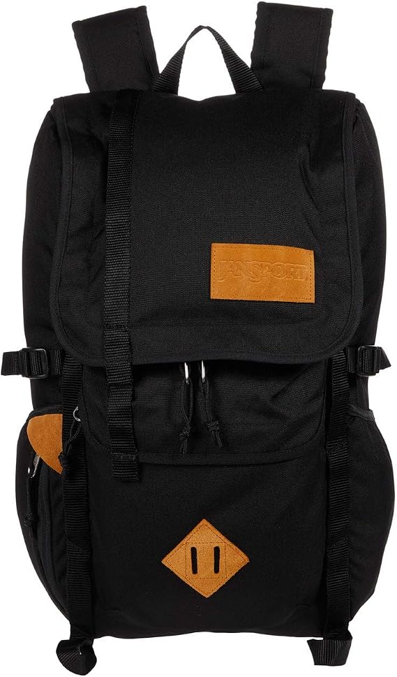 JanSport Hatchet Backpack 15-inch Padded Laptop Compartment, Dual Water Bottle Pockets, Side Compression Straps, Black