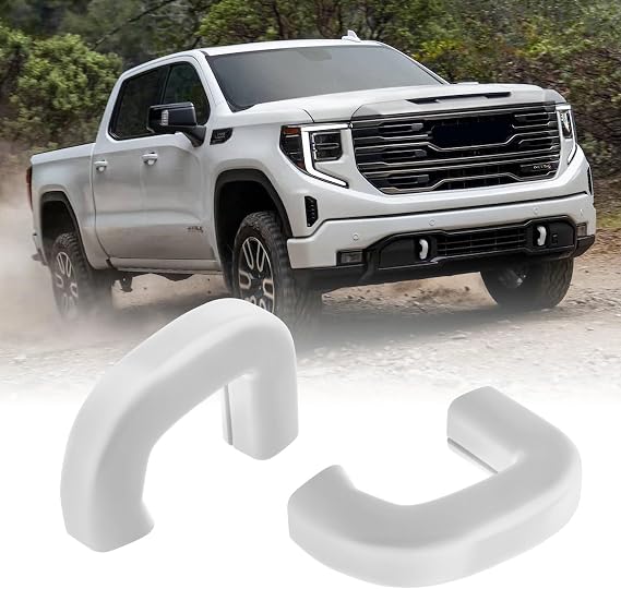 Tow Hook Covers for GMC Sierra 1500 2019-2026 Vertical Hook White