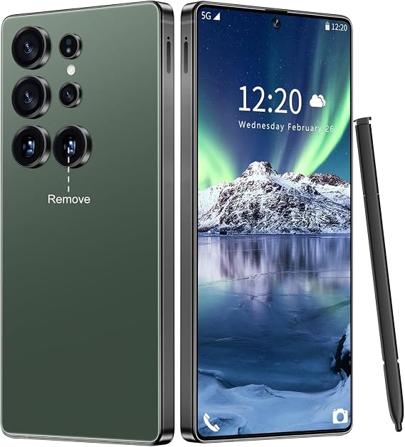 Huness I25 Ultra Unlocked Cell Phone,Built in Pen,16+1TB Unlocked Phone, Android 14 Battery 7000mAh 6.99" HD Screen Smartphone, 5G/Face ID/Fingerprint Lock/Dual SIM/GPS (Green, 16+1TB)