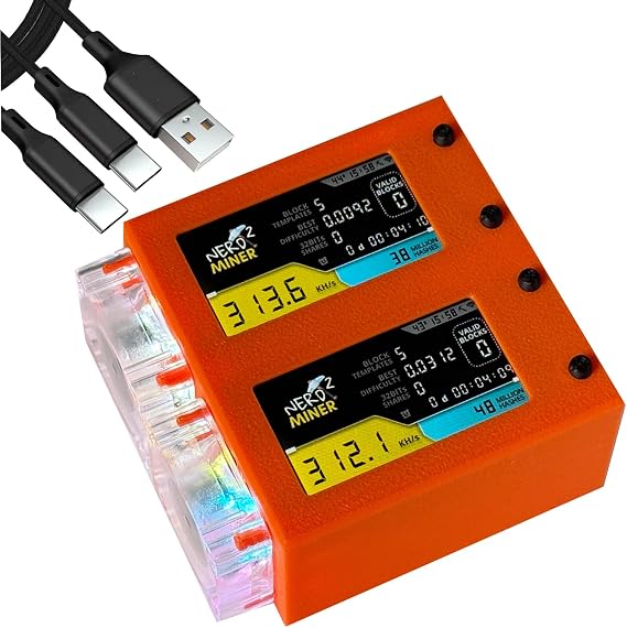 New NerdMiner V2 Plus Version 300KH/s*2 T-Display S3 1.6.3 Bitcoin Solo Lottery Miner S19 Mini with Low Power Consumption Crypto Nerdminer