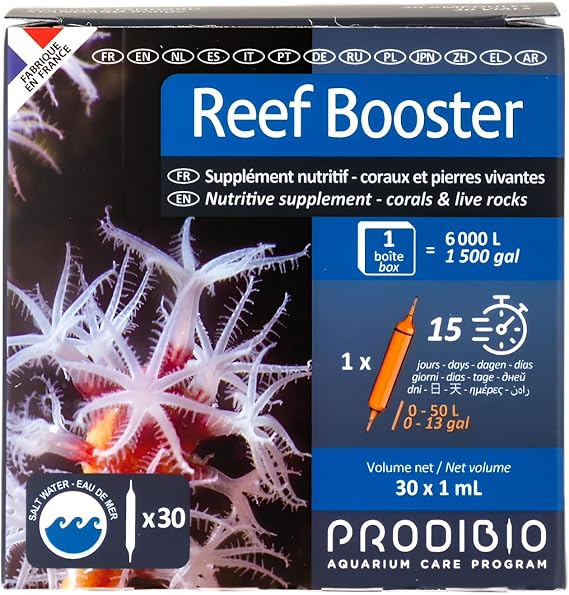 Prodibio Reef Booster, Nutritive Supplement, Saltwater, 30/1 mL vials, 30 gal and up