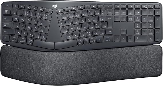 Logicool ERGO K860 Ergonomic Split Keyboard, Bluetooth, Unifying Windows, Mac, Wireless Keyboard, Wireless, Palmrest, Domestic Genuine Product, Graphite