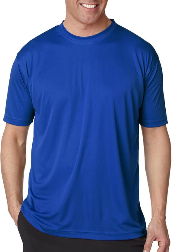 UltraClub Men's Cool & Dry Sport Performance Interlock T-Shirt 2XL ROYAL