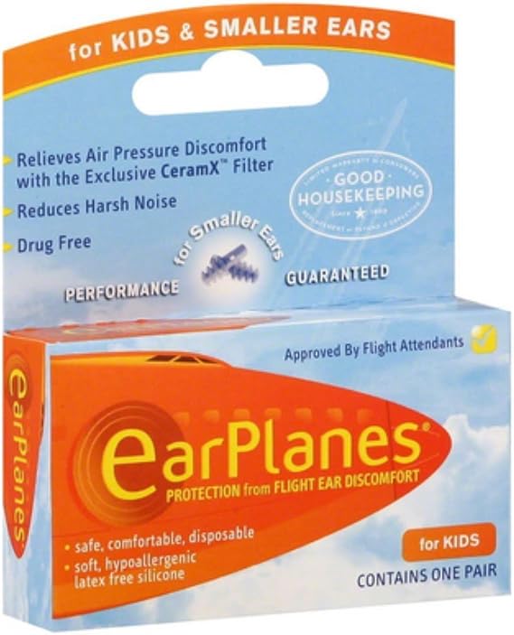 EarPlanes Ear Plugs Kid's Small Size 1 Pair (Pack of 8)
