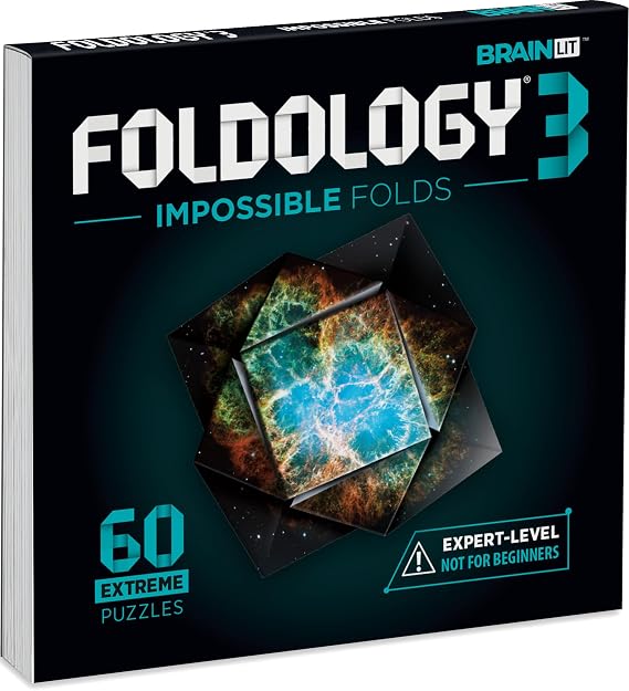 FOLDOLOGY 3 - Impossible Folds. Expert-Level Puzzle Game. 60 Origami Brain Teasers for Teens and Adults. Challenging, Not for Beginners. Ages 13+