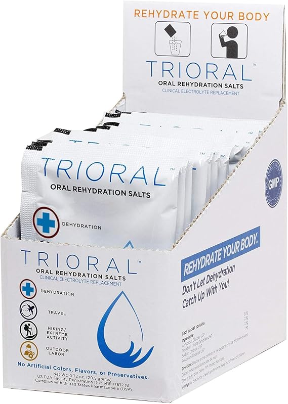 TRIORAL Electrolyte Powder Oral Rehydration Salts, 15 Drink Packets