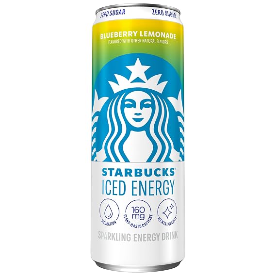 Starbucks Iced Energy, Blueberry Lemonade, Sparkling Energy Drink, 12 Fl Oz