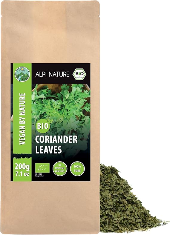 Alpi Nature Organic Coriander Leaves 200g 7.1 oz, Dried and Cut Coriander Leaves for Cooking